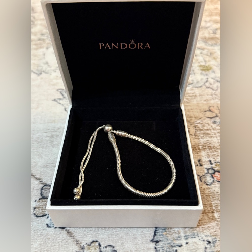 Pandora Adjustable Bracelet ✨ 
Snake chain slider bracelet sterling silver